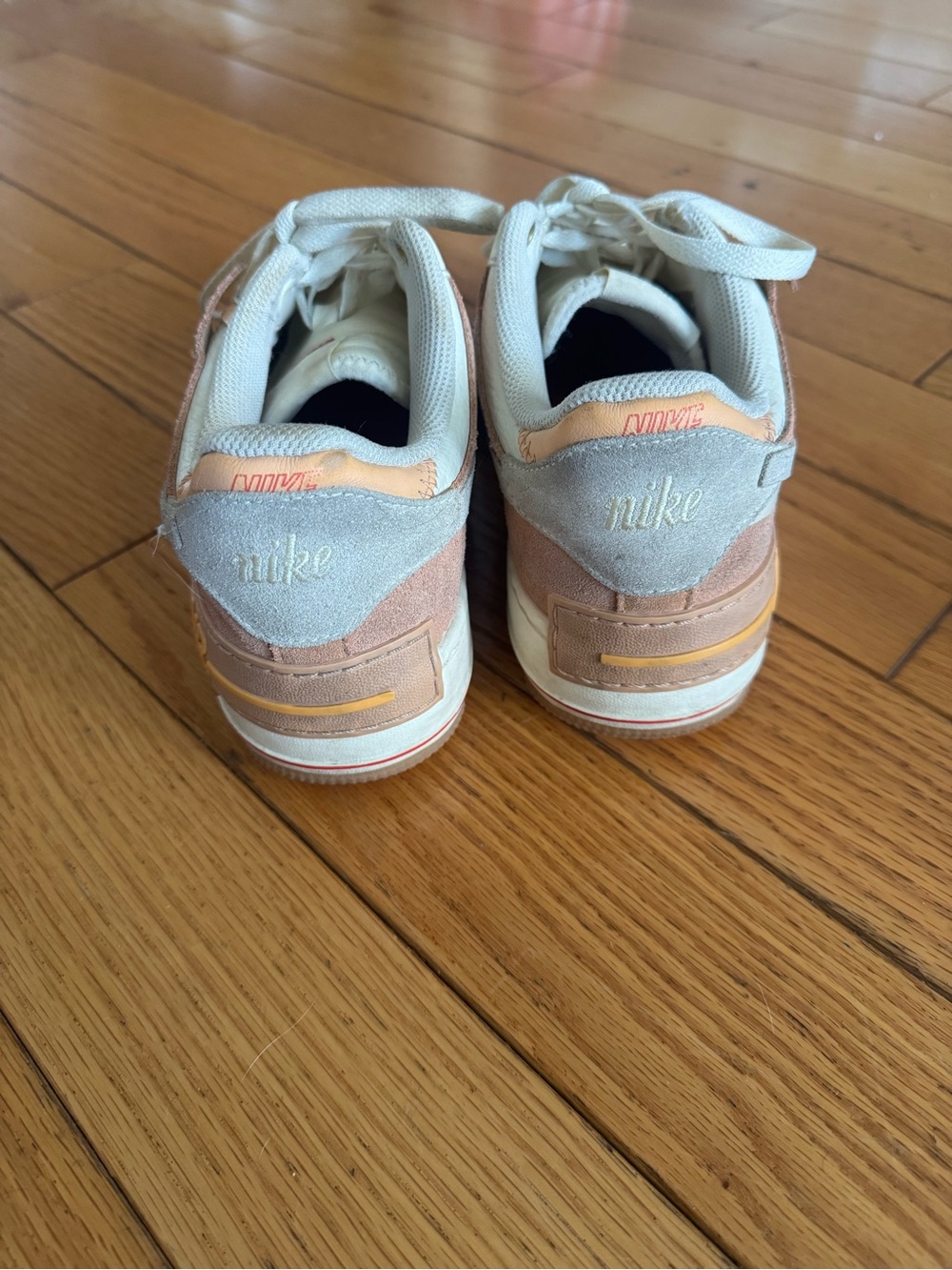 Nike Peach and Cream Layered Air Force 1 Sneakers - Picture 4 of 4